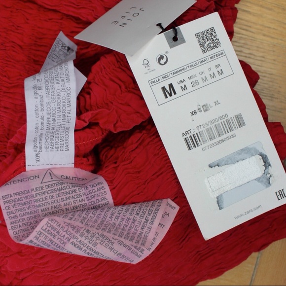 Zara Cropped Elastic Detail with Poof Sleeve NWT M - Picture 7 of 7